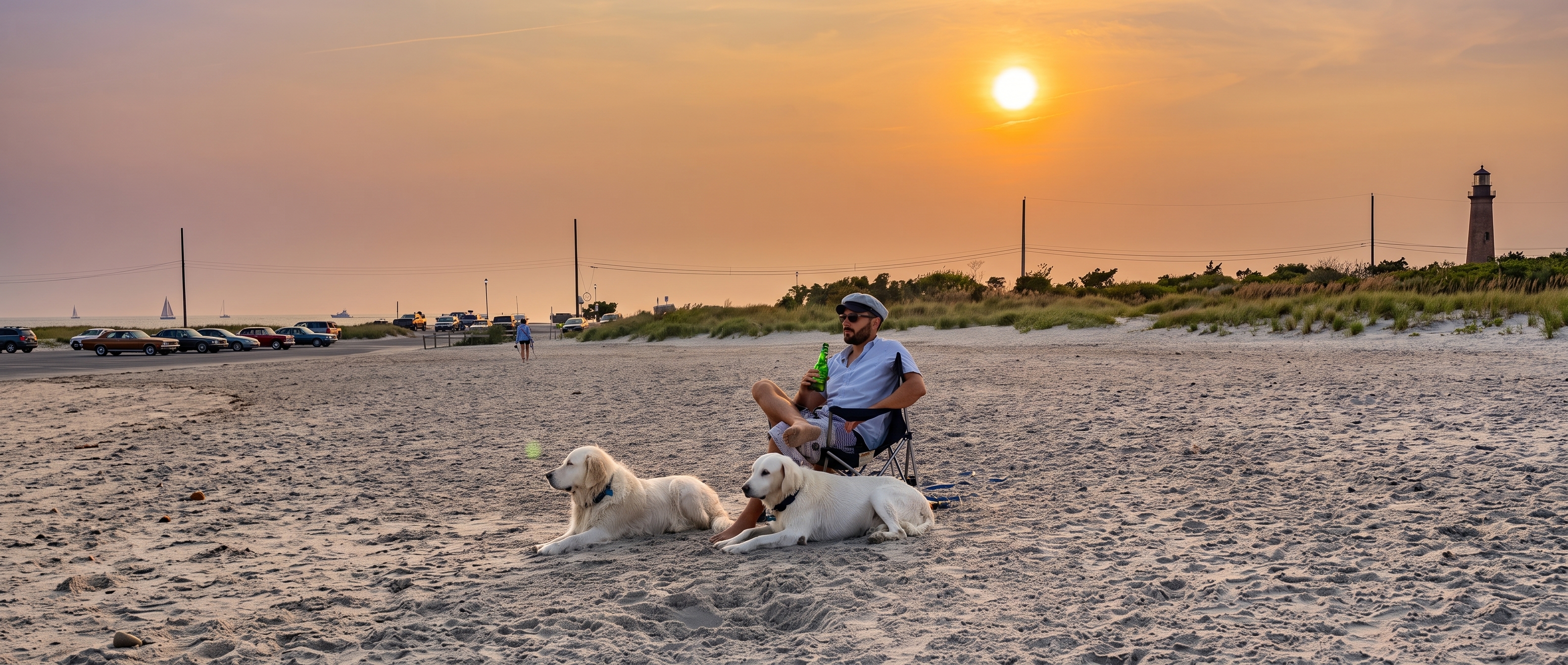 Me and my dogs having a blast on the beach